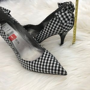 Marc Fisher Black White Plaid Women's Shoes Size 8